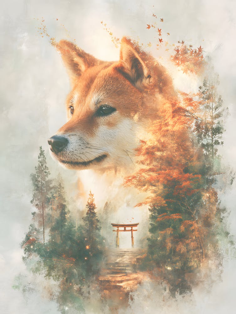 Impressive Shiba Inu Double Exposure 7