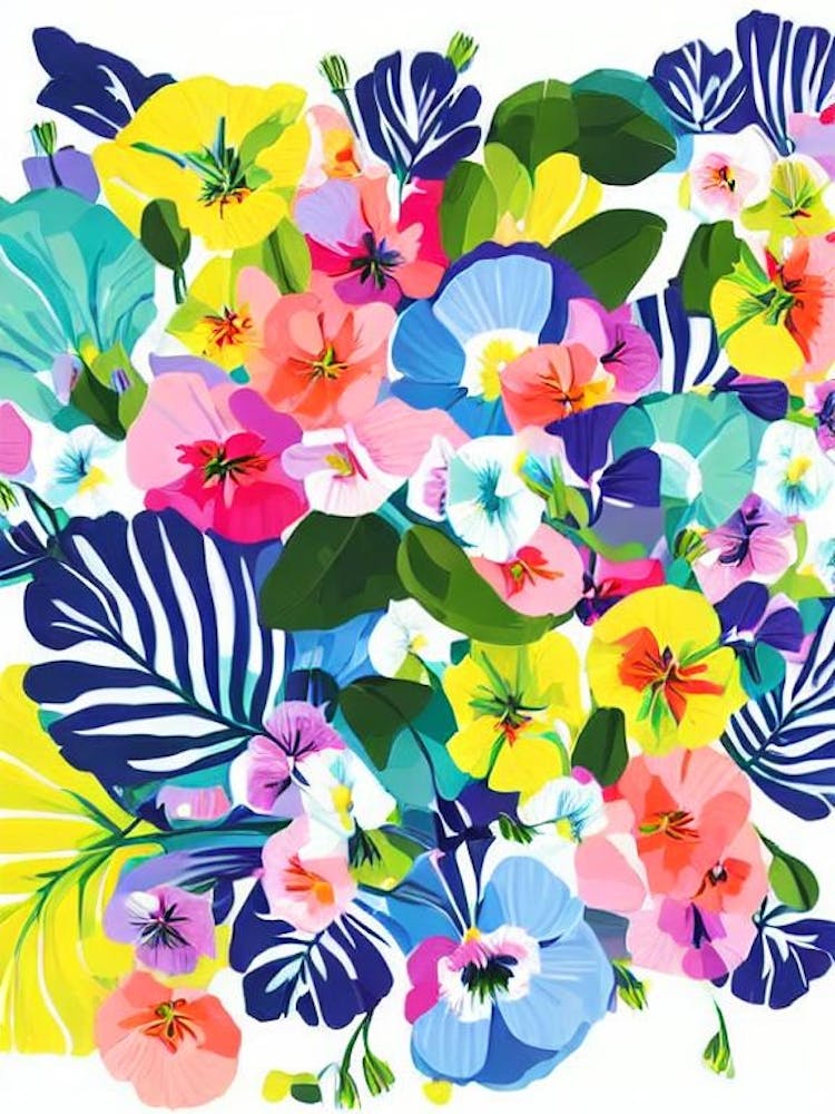 Sweet Pea Modern Colourful Flower