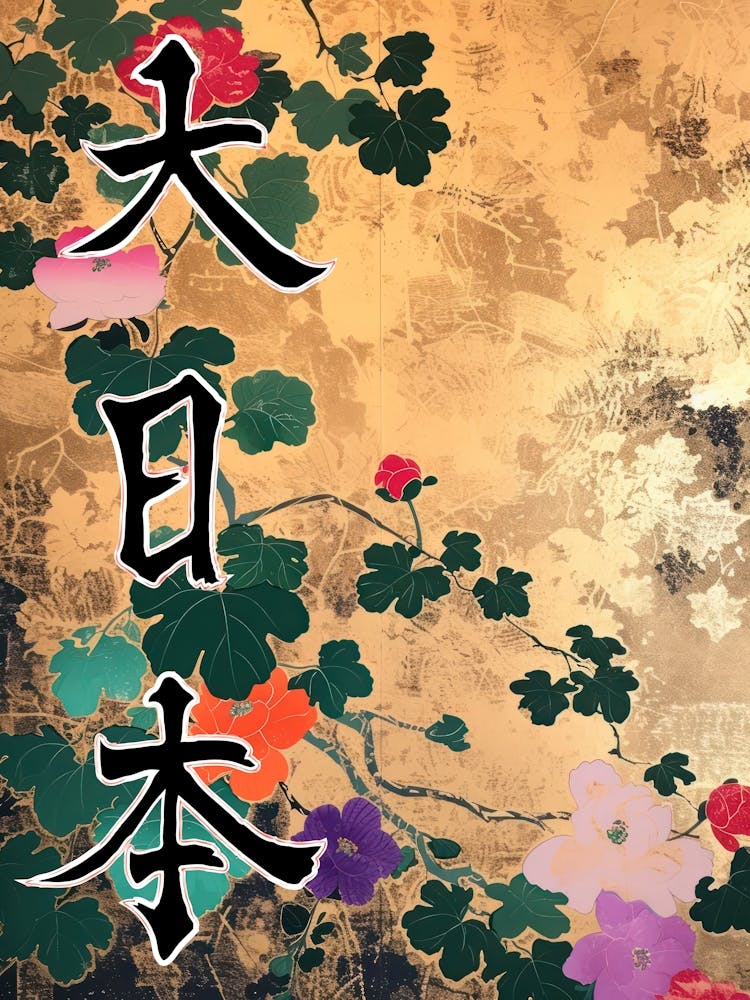 Hokusai  Great Japan Poster Japanese Flowers 2