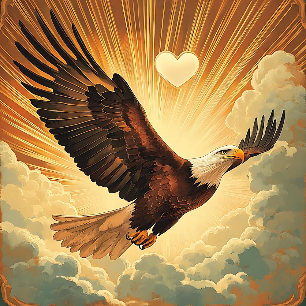 Eagle with Heart-shaped Cloud 3