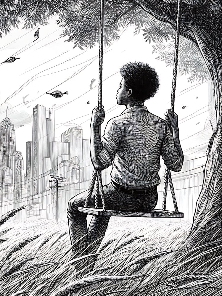 Moody Man on Swing Sketch 5