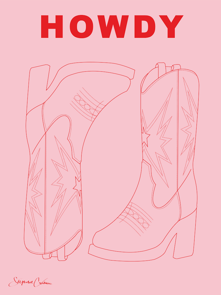 Howdy Cowboy Boots, Pink