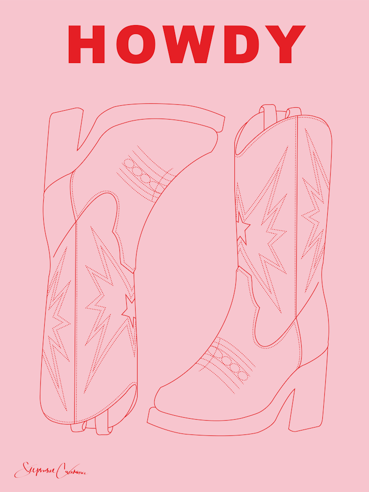 Howdy Cowboy Boots, Pink