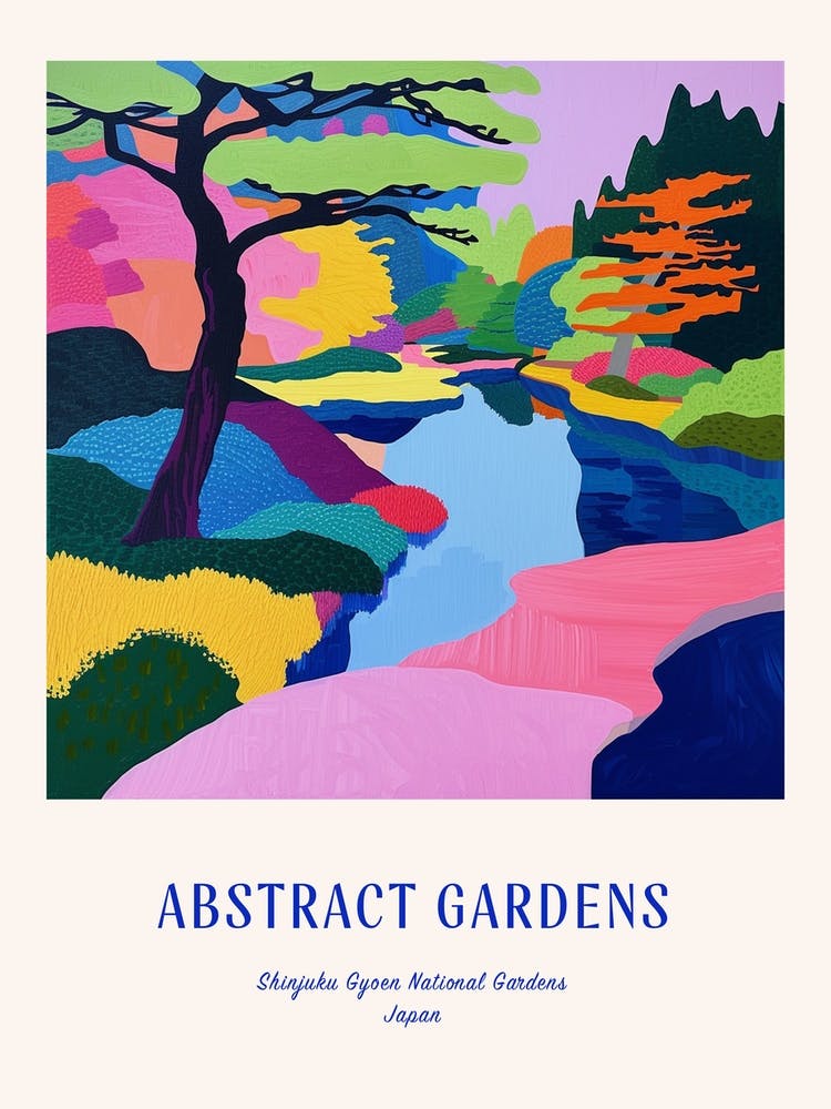 Colourful Gardens Shinjuku Gyoen National Gardens Japan 1 Blue Poster