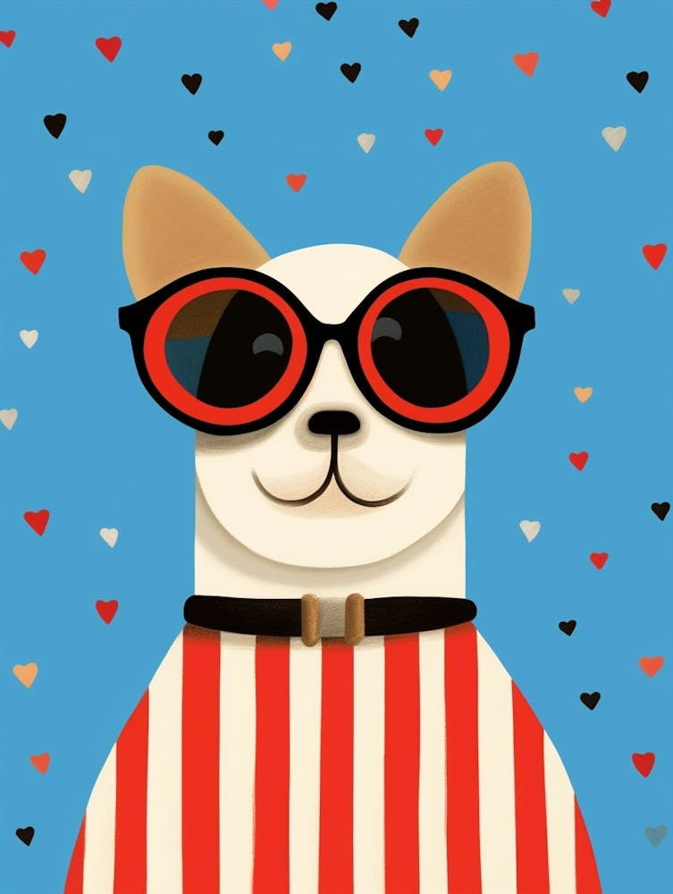 Little Dog 2 Wearing Sunglasses