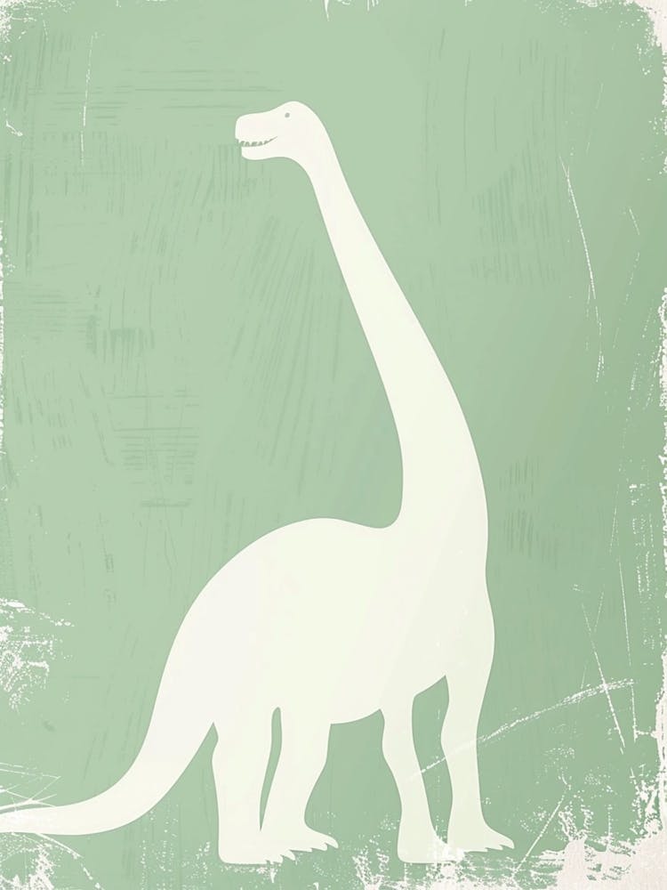 Mint Dinosaur Silhouette 3