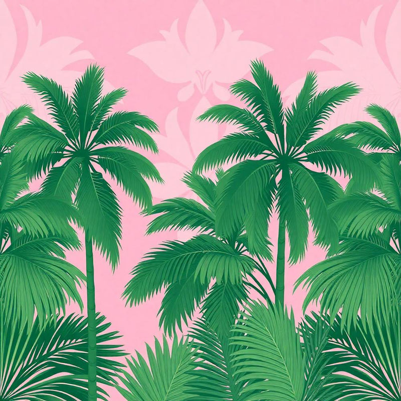 Pink And Green Palm Trees