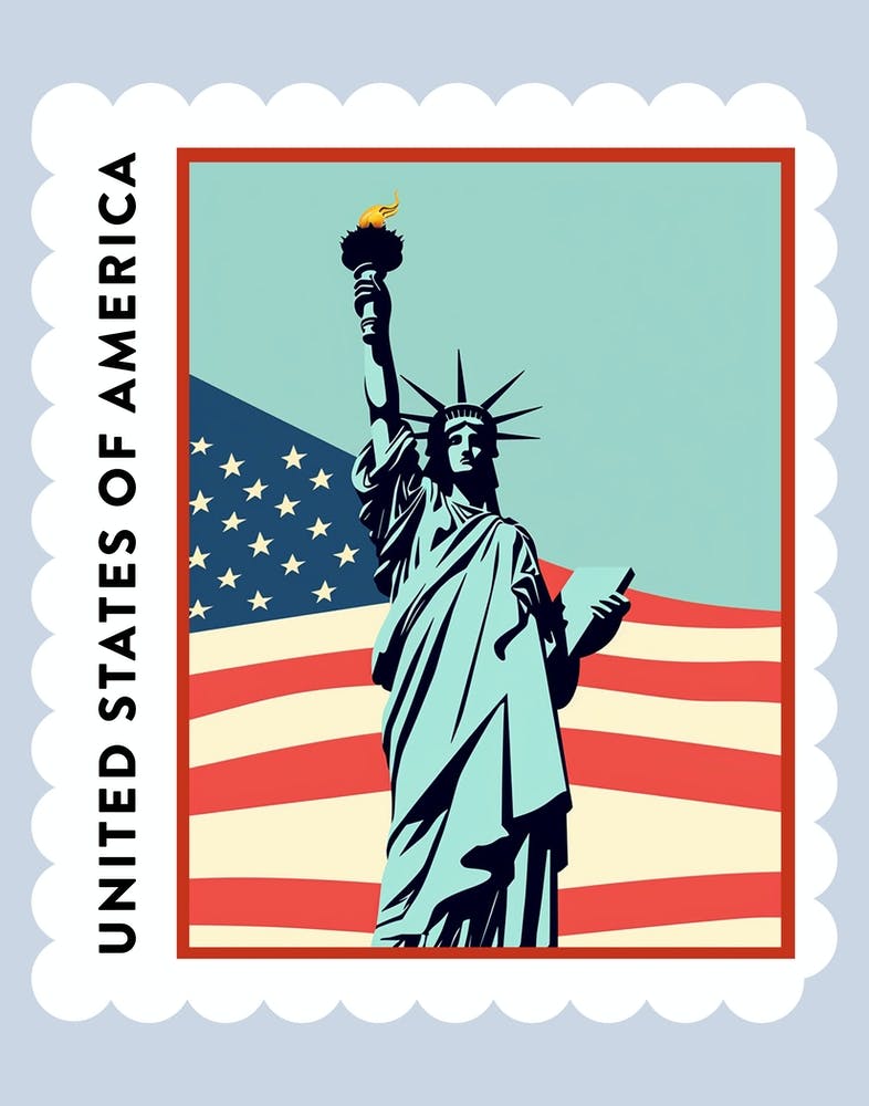 United States Of America Travel Stamp Poster