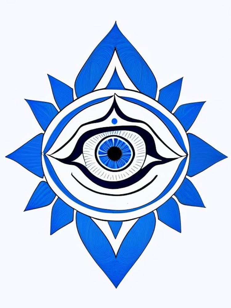The Ajna Chakra, Symbol, Third Eye Blue & White 1