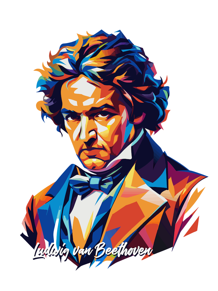 Ludwig Van Beethoven 01 Portrait WPAP Pop Art