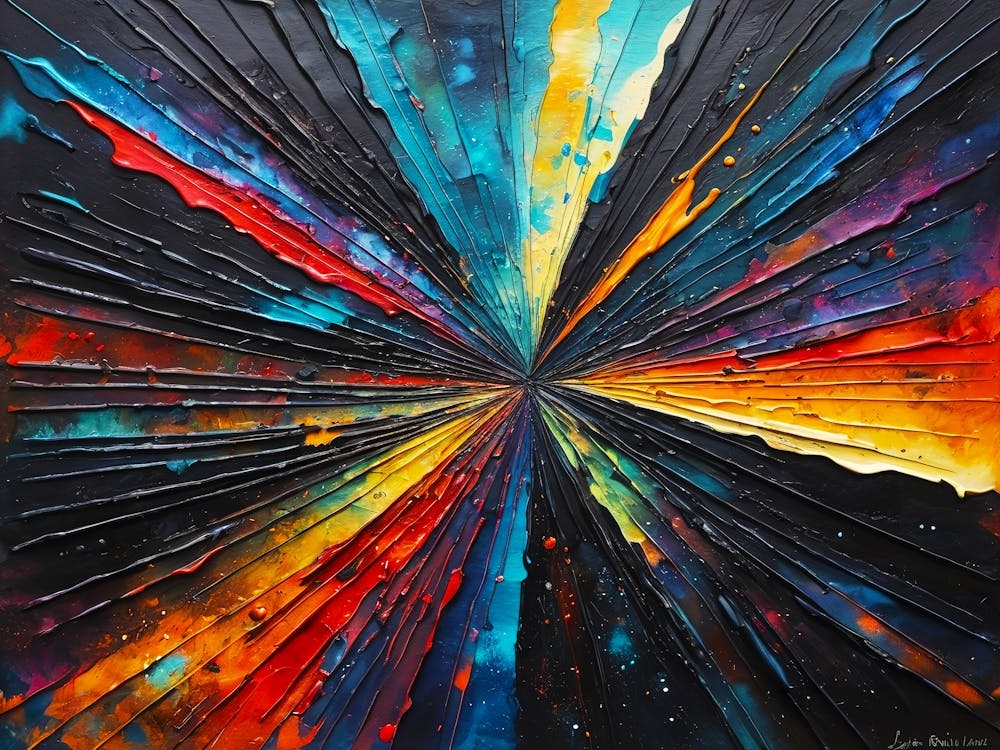 Space Burst Abstract Paint Vibrant colors 1