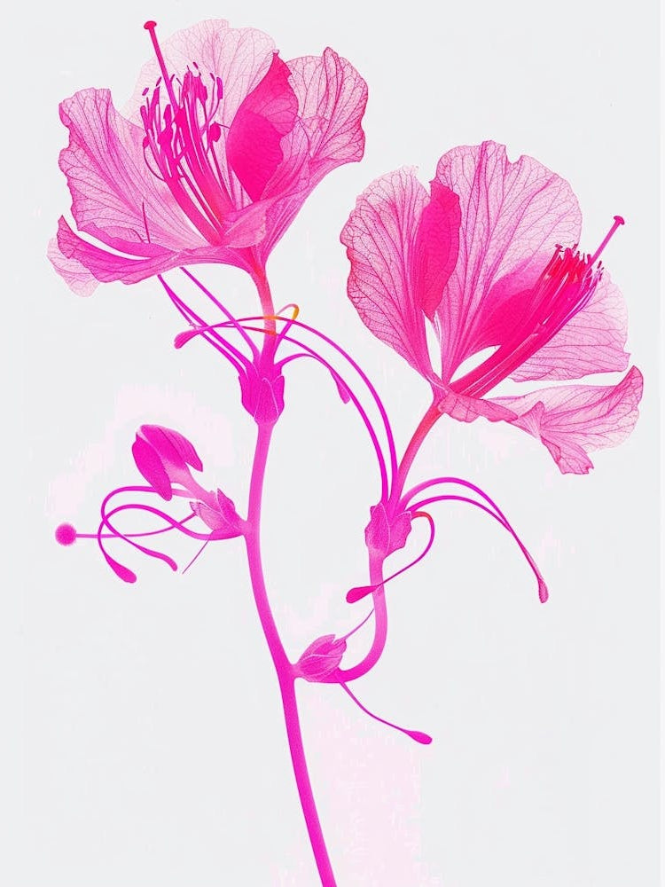 Hot Pink Peacock Flower 1