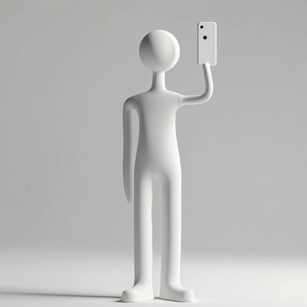 Portrait Of A Man Holding A Phone
