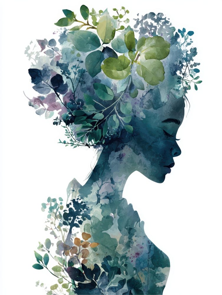 Portrait Of A Woman With Flowers 43