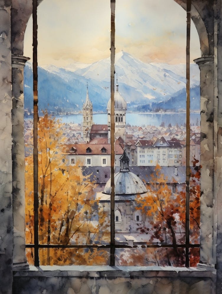 Winter Cityscape Lucerne Switzerland 1