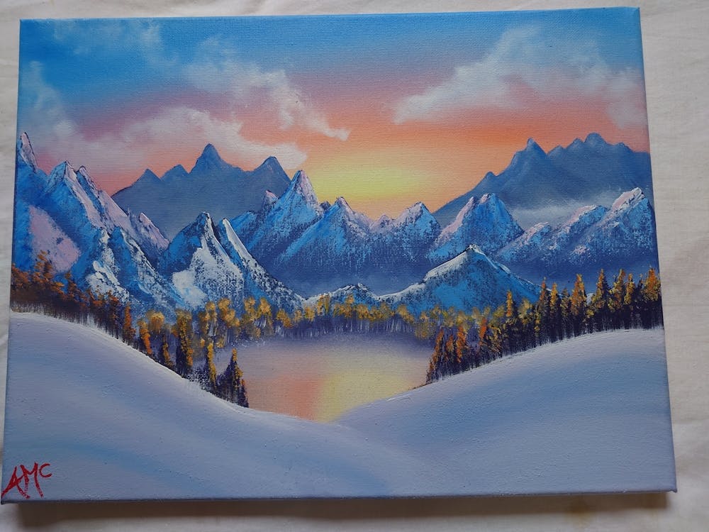 Rocky winter sun