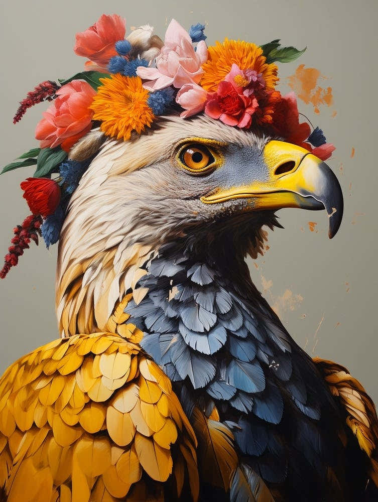 Bird With A Flower Crown Golden Eagle 2