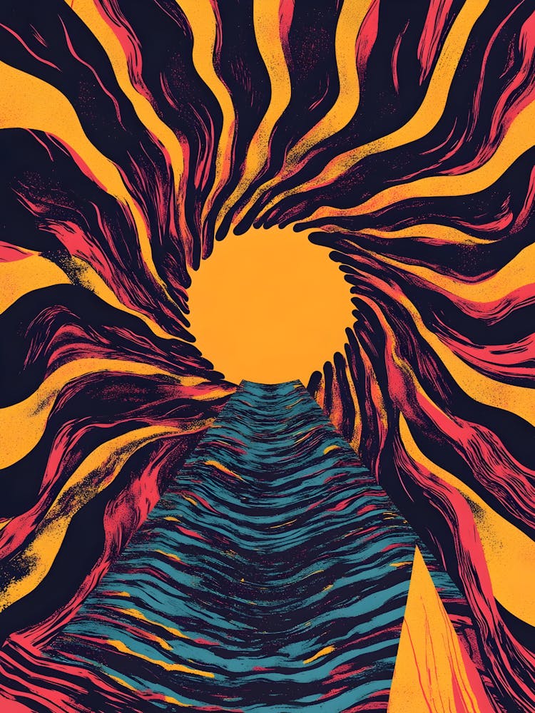 Sun Rising Over The Ocean