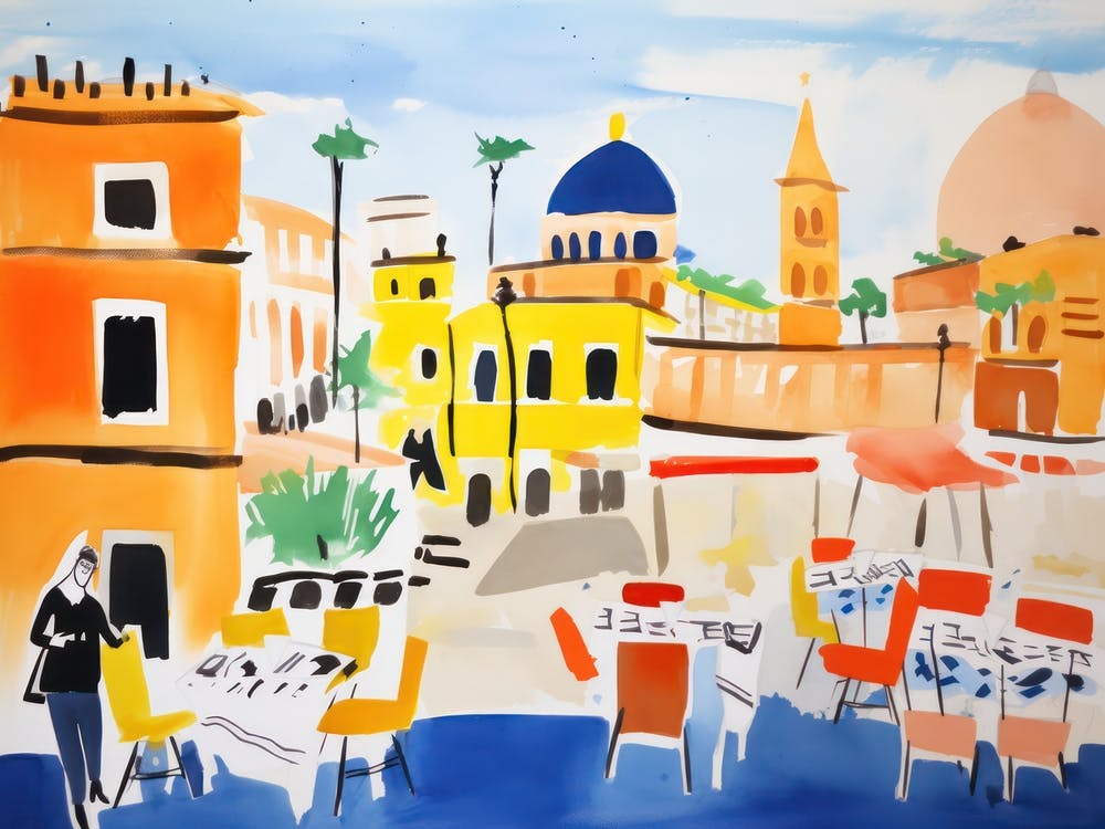 Rome Italy Cute Watercolour Illustration 5