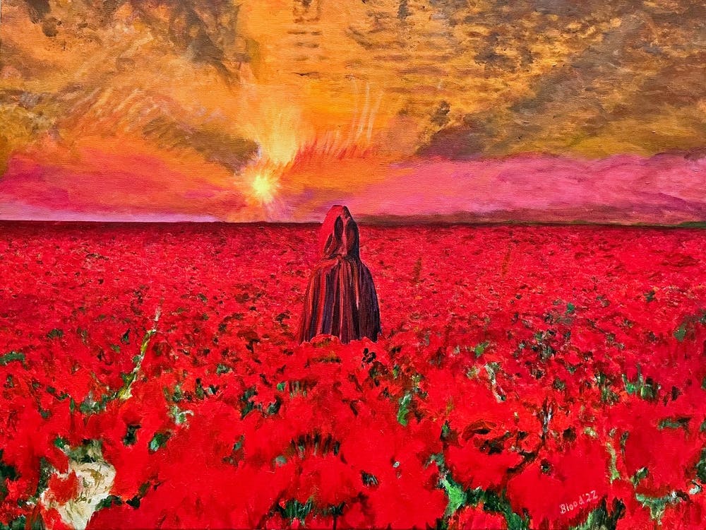 The Red Menace Sea Of Red With Red Robed Figure