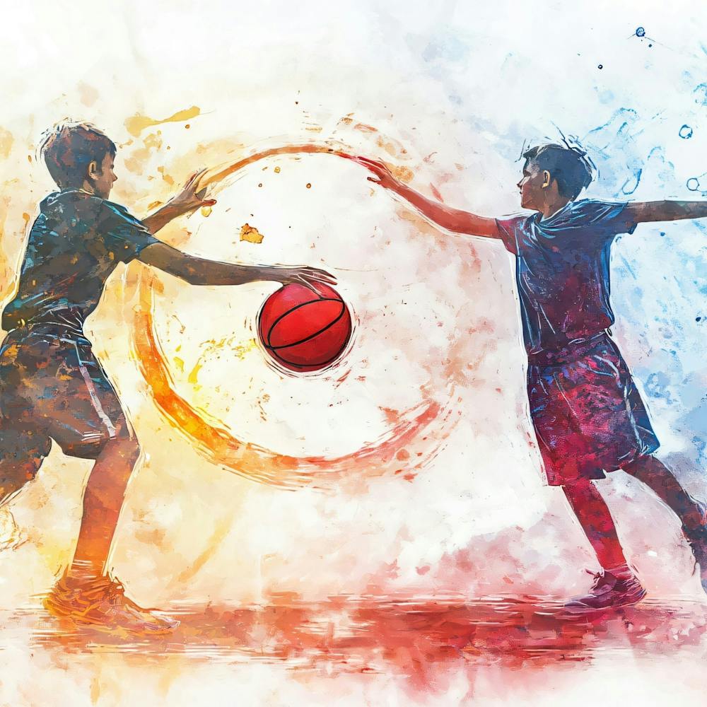 Basketball Players Playing Basketball