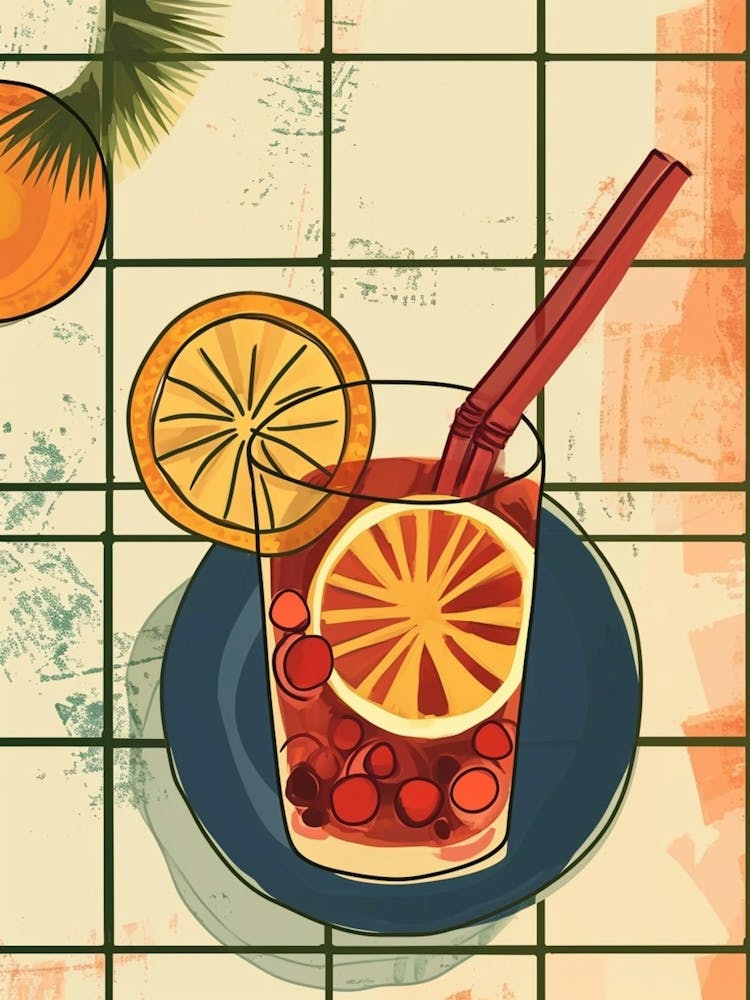 Long Island Iced Tea Cocktail Illustration