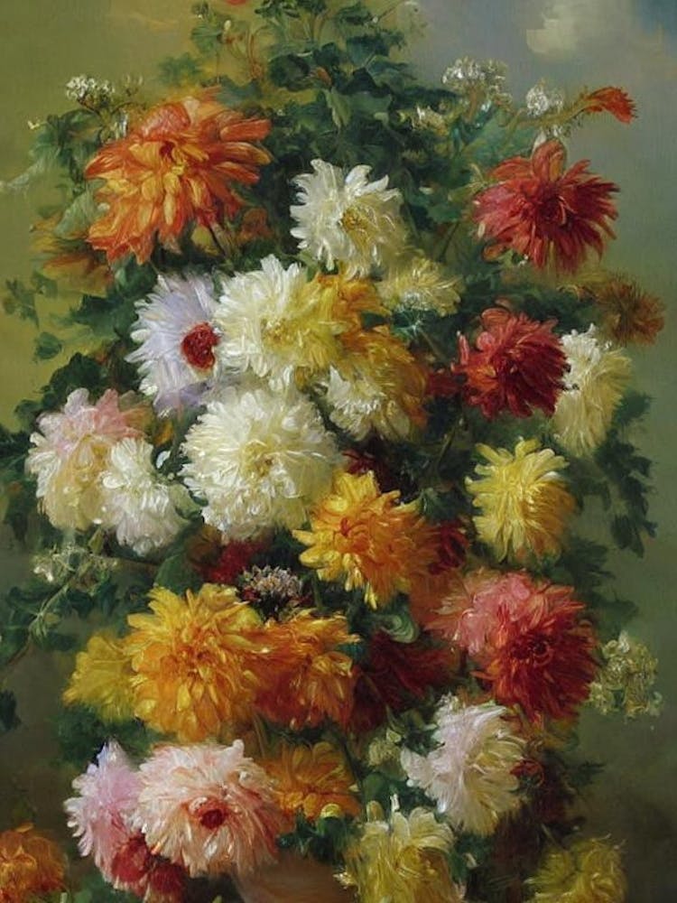 Chrysanthemen Gemälde 4 Blume