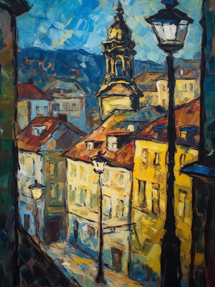 Window View Of Prague In The Style Of Expressionism 2