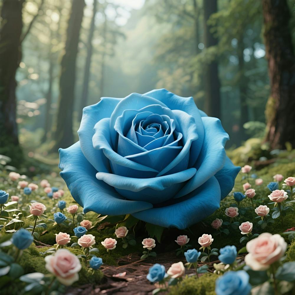 Blue Rose In The Forest 1