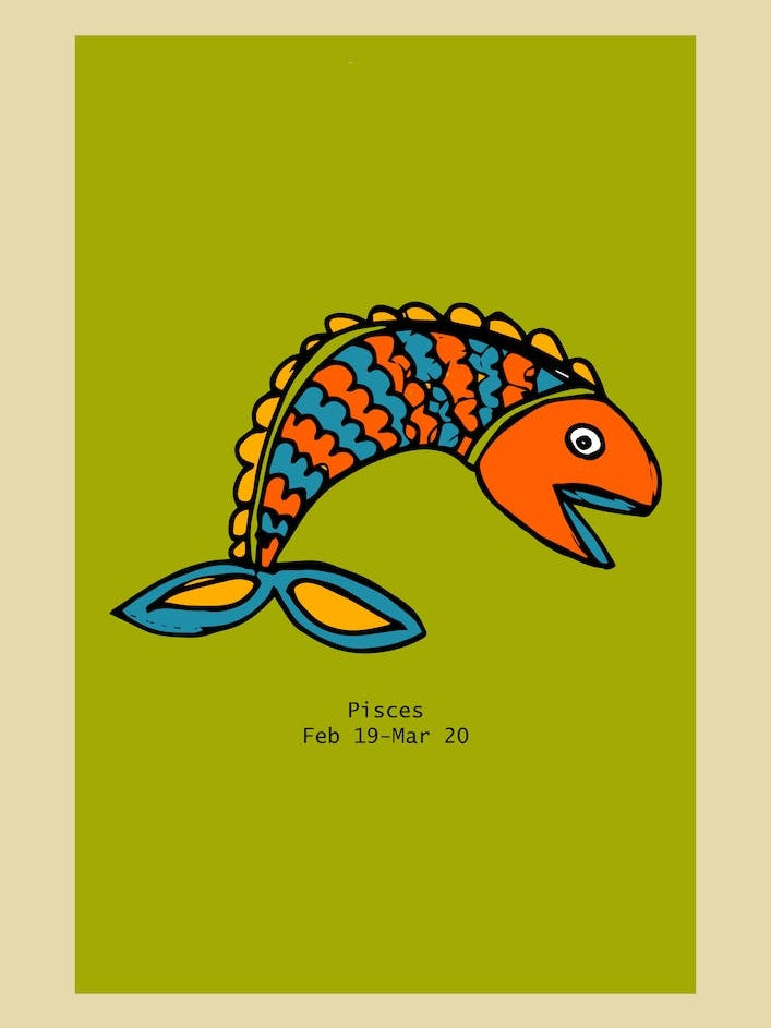 Retro Zodiac Pisces 