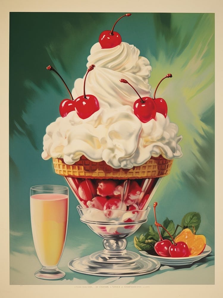 Ice Cream Sundae Vintage Photography Style 3
