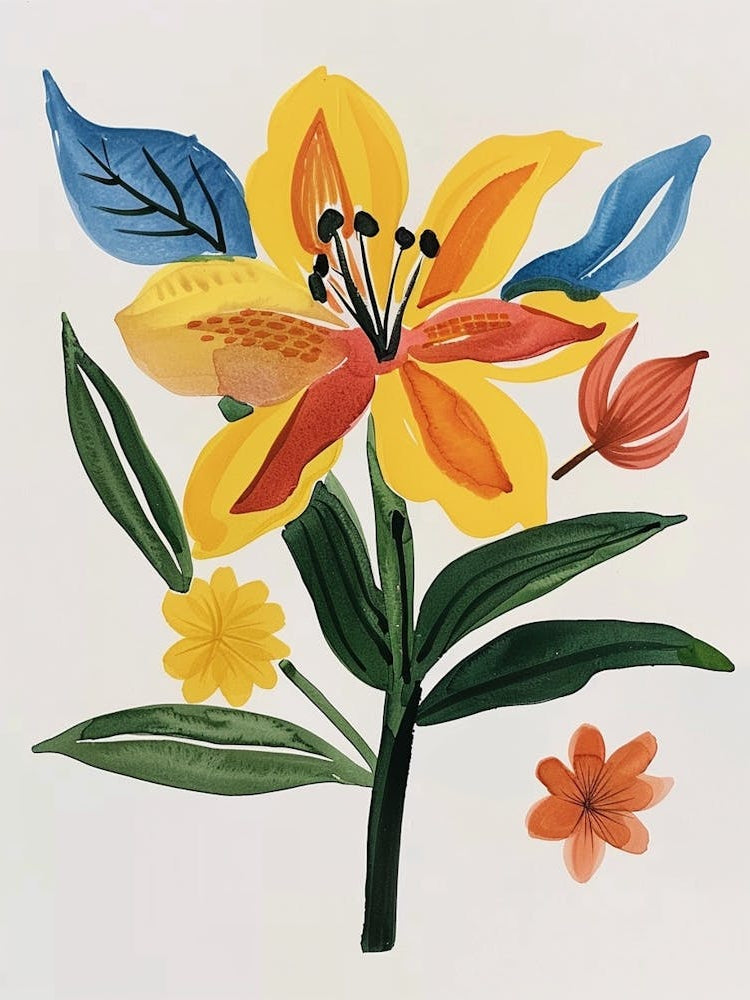 Painted Florals Gloriosa Lily 3