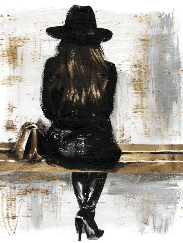 Woman Sitting On A Bench 1