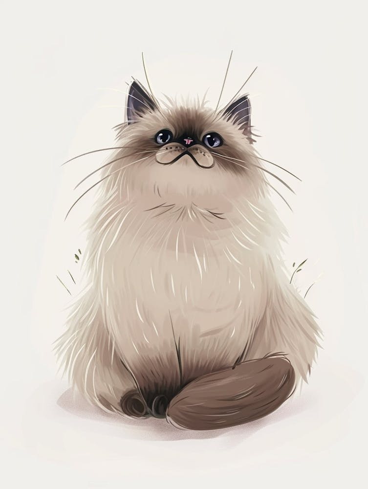 Himalayan Cat Clipart Illustration 2