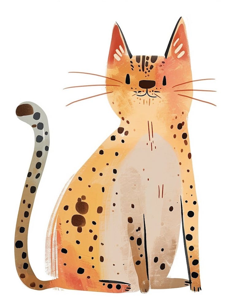 Savannah Cat Clipart Illustration 2