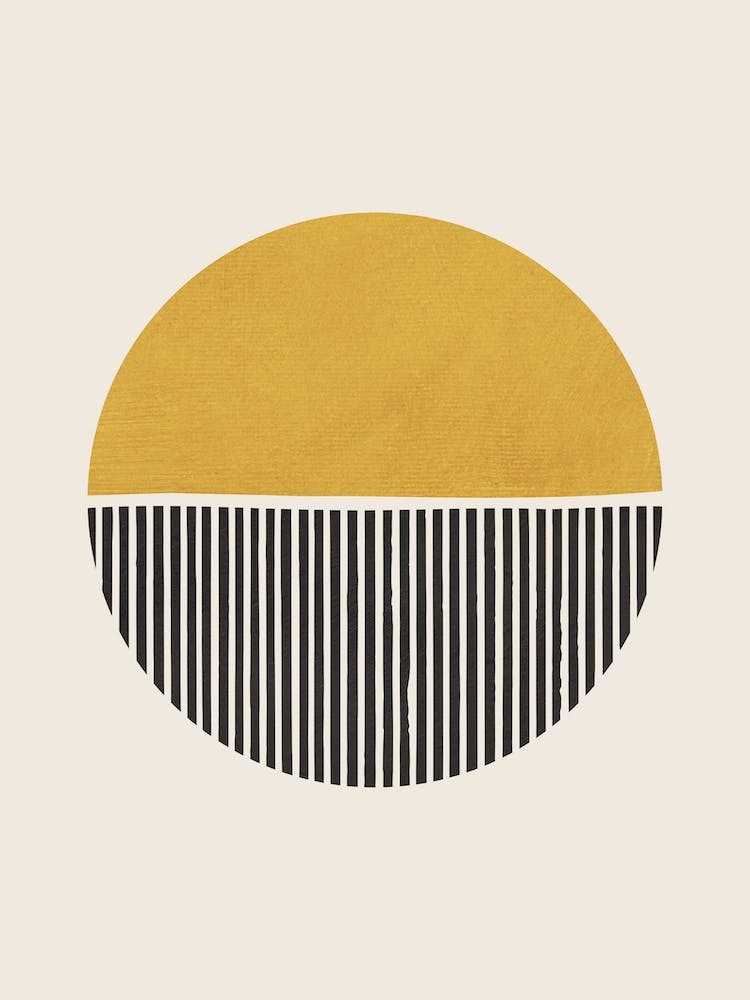 Minimalist Lines Circle Mustard