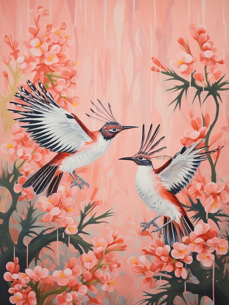 Vintage Japanese Inspired Bird Print Roadrunner 1