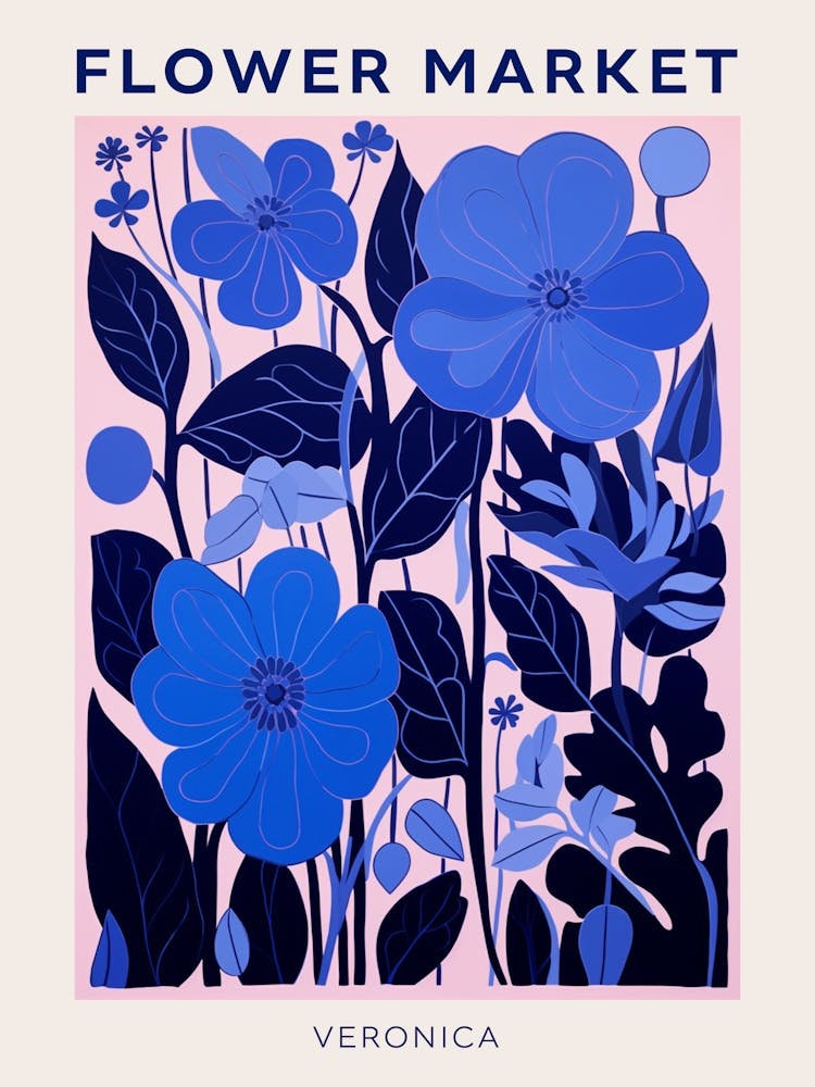 Blue Flower Market Poster Veronica 3