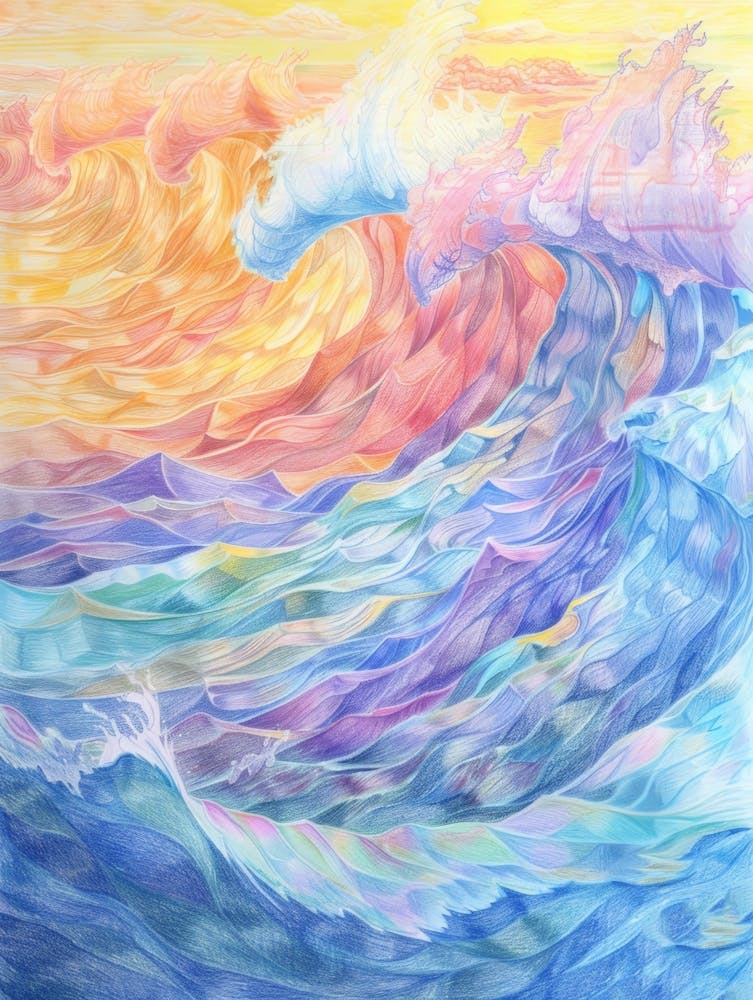 Ocean Waves At Sunset