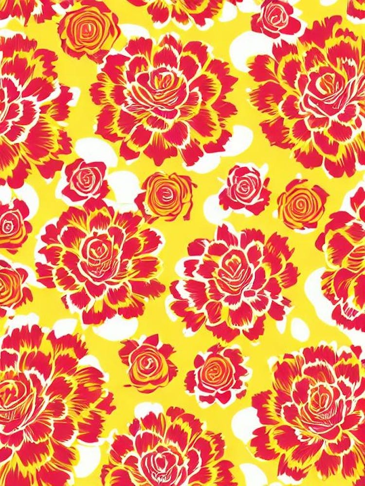 Rose Floral Print Retro Pattern 1 Flower