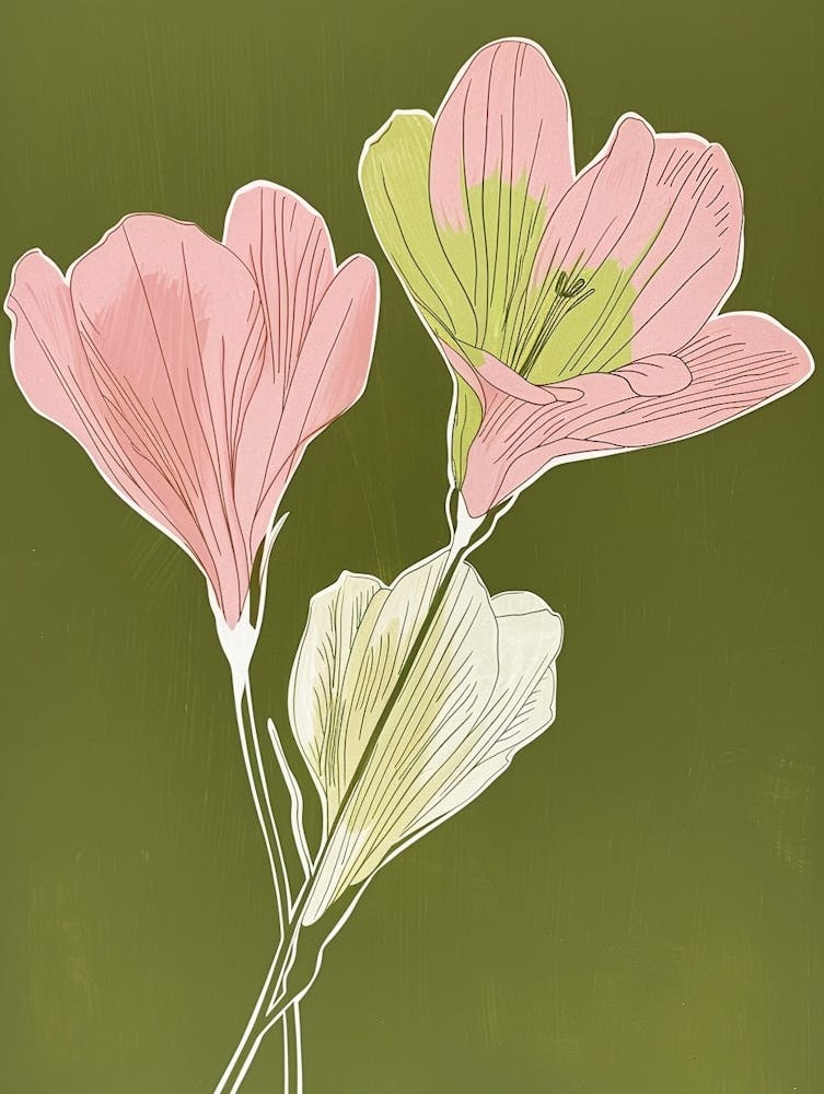 Pink & Green Freesia 2