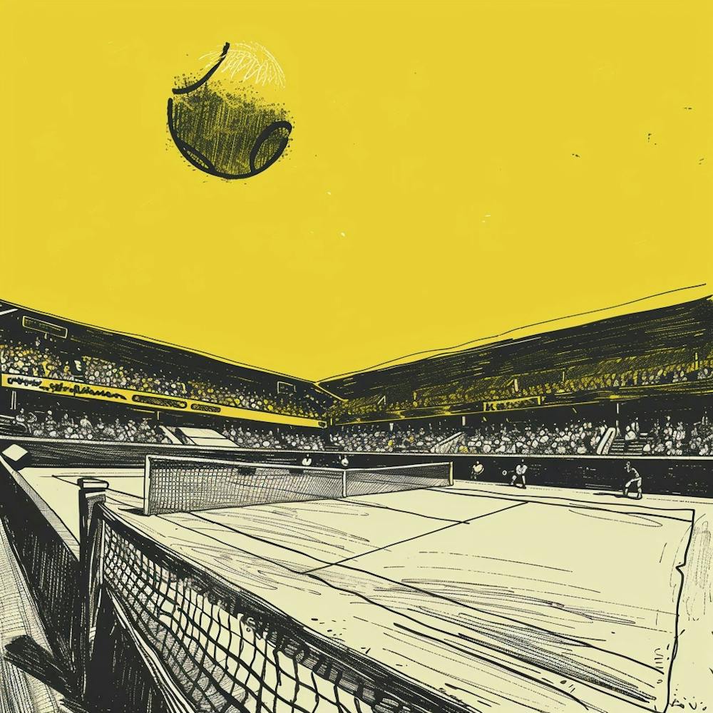 Un Tournoi de Tennis - Croquis Dessiné à la Main Illustration 1718671315 1