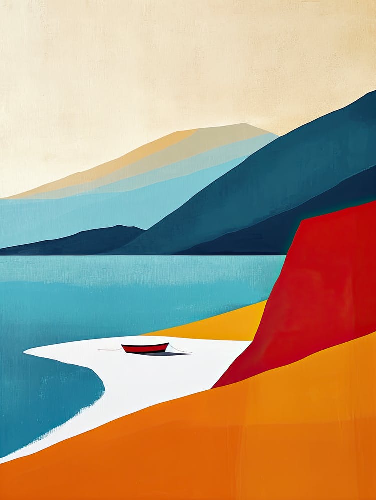 Boat On The Beach, Minimalism, Italy