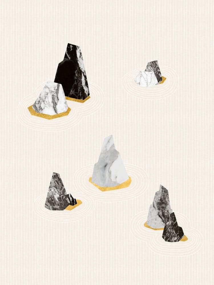 Floating Marble Stones – Minimalist Abstract Rock Formation Art