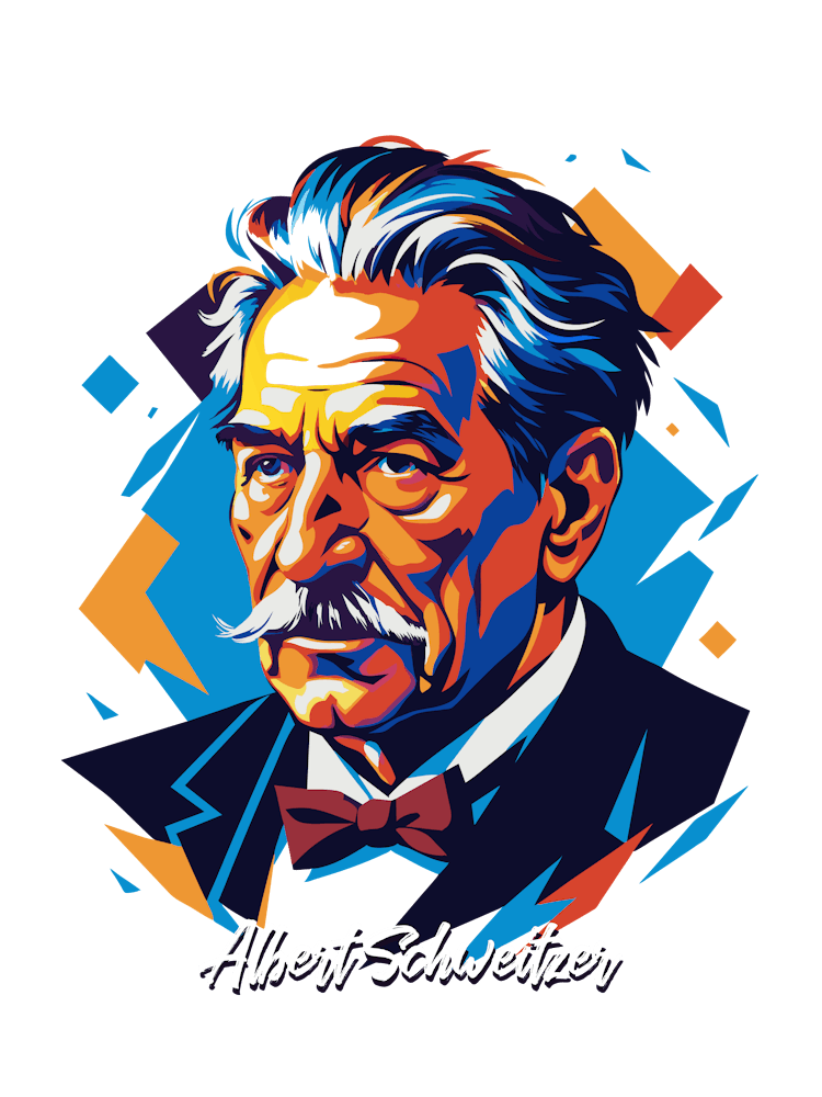 Albert Schweitzer Portrait WPAP Pop Art