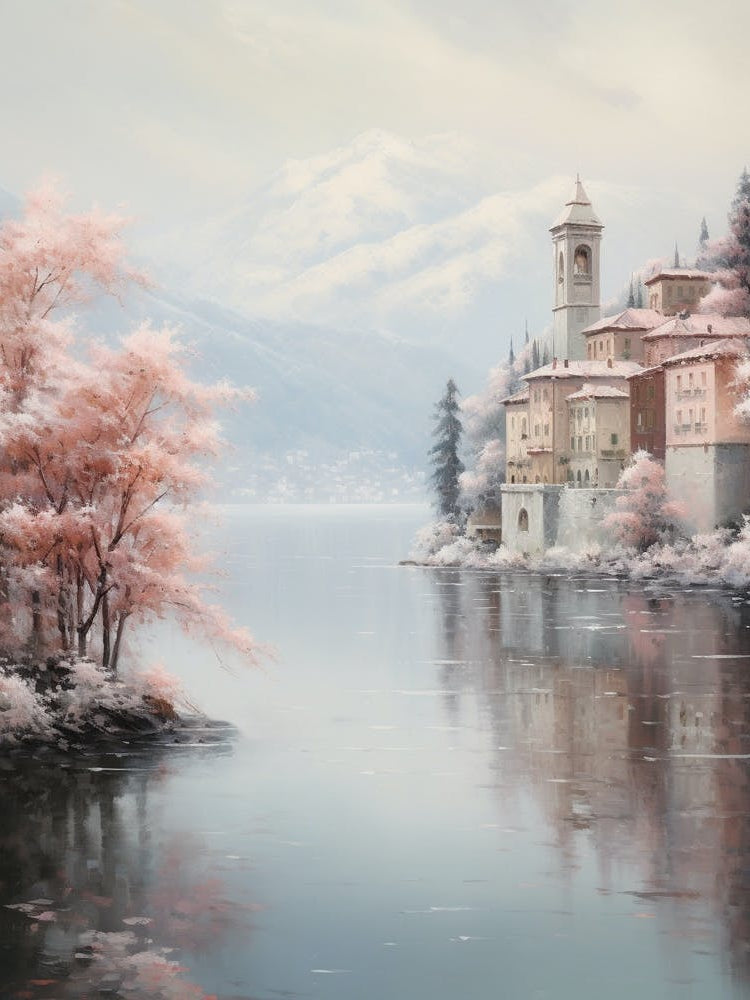 Dreamy Winter Painting Lake Como Italy 3