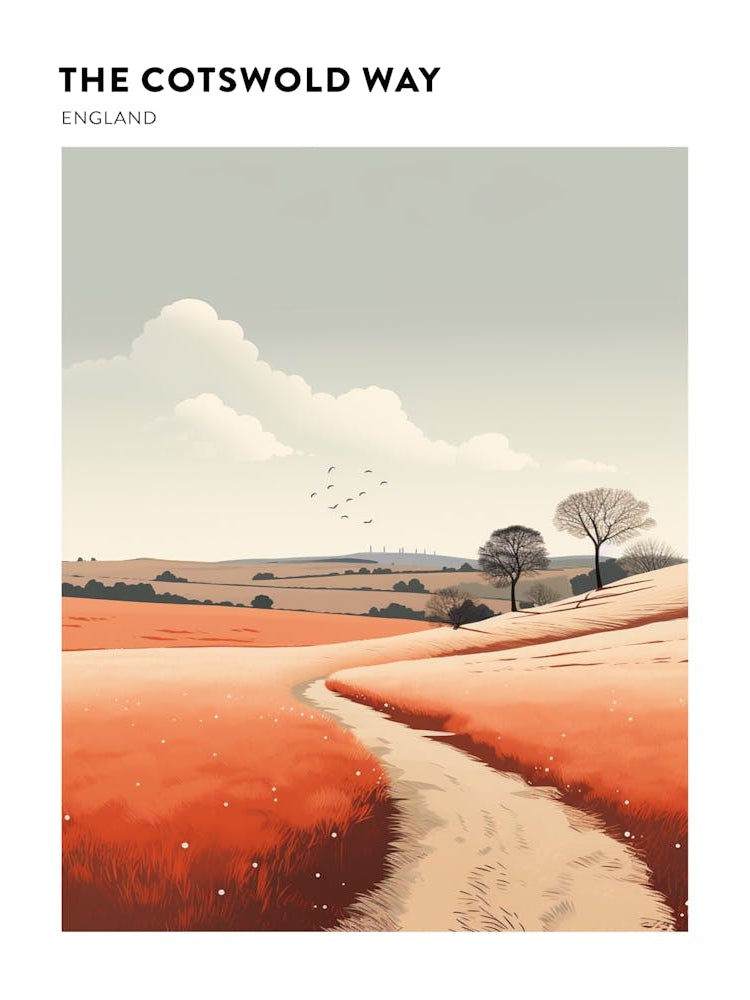 The Cotswold Way England 3 Hiking Trail Landscape Poster