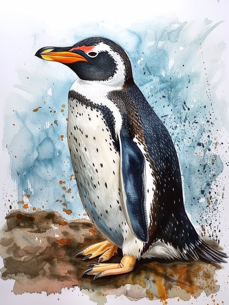 Humboldt Penguin Andrews Bay Watercolour Painting 2