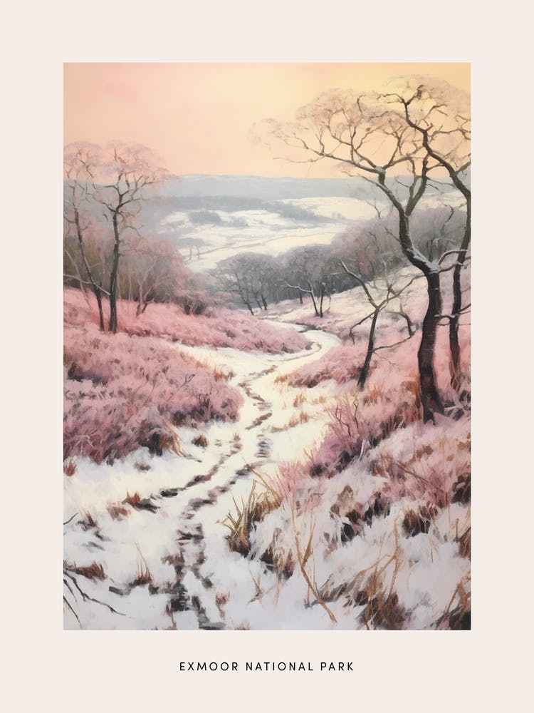 Dreamy Winter National Park Poster  Exmoor National Park England 4