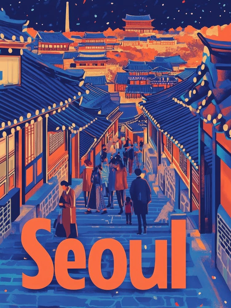Aihrgdesign A 1970s Inspired Travel Poster For Seoul 4